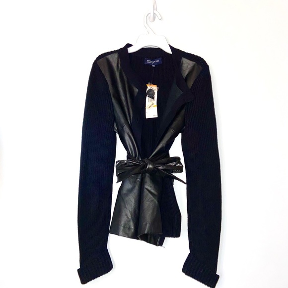 Jones New York Sweaters - Jones New York faux leather/sweater jacket Black Small